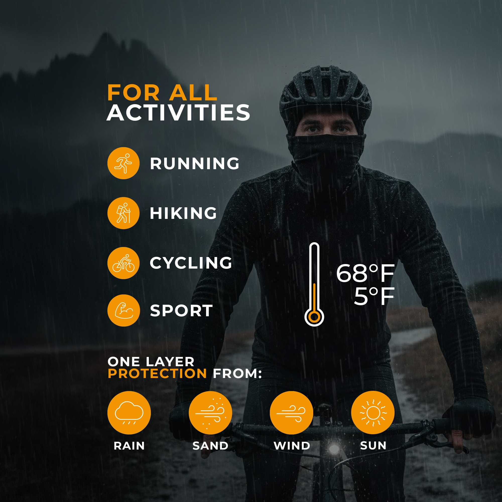 100% Merino Wool Long Neck Gaiter For Men