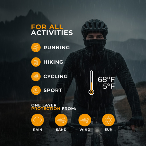 100% Merino Wool Long Neck Gaiter For Men