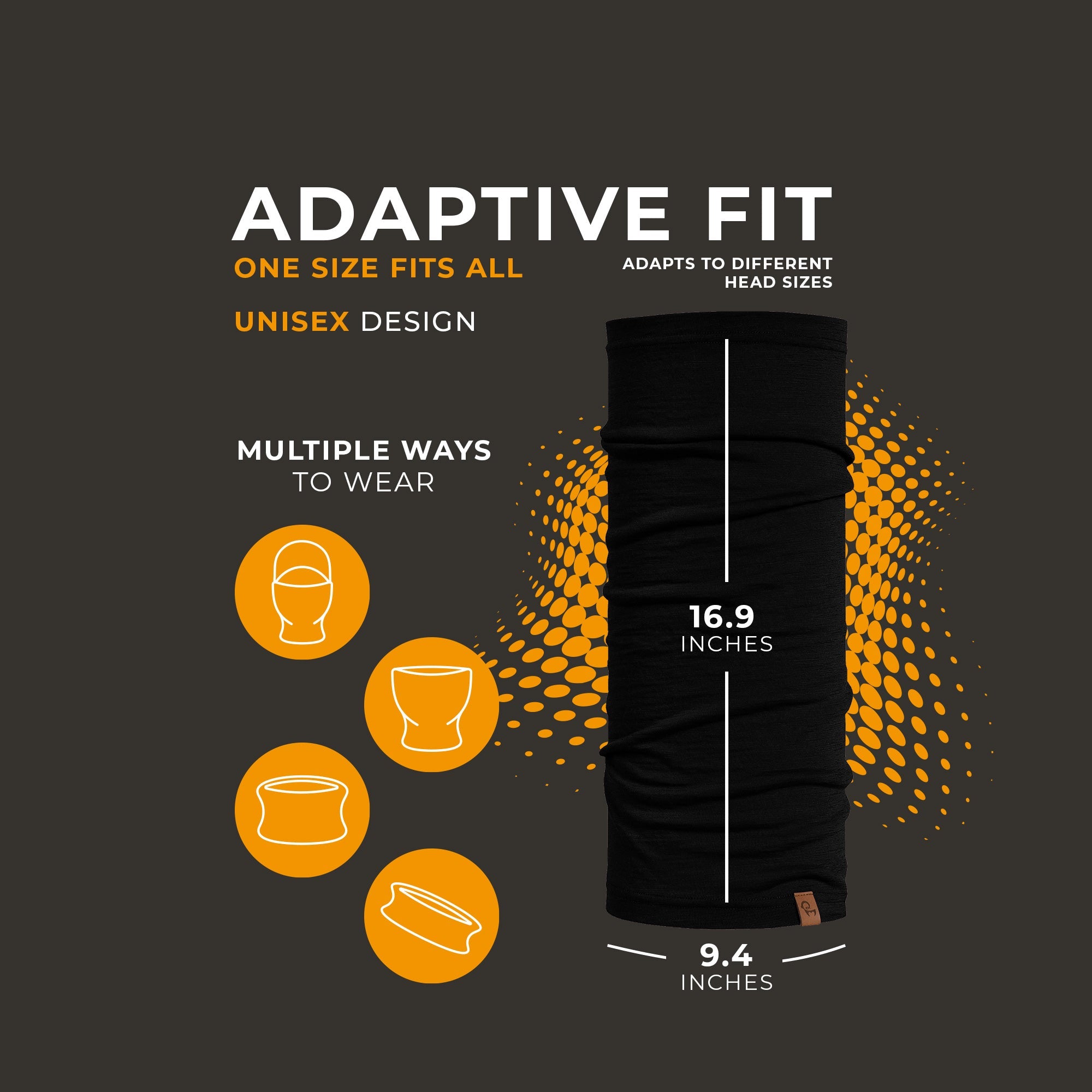 100% Merino Wool Long Neck Gaiter For Men