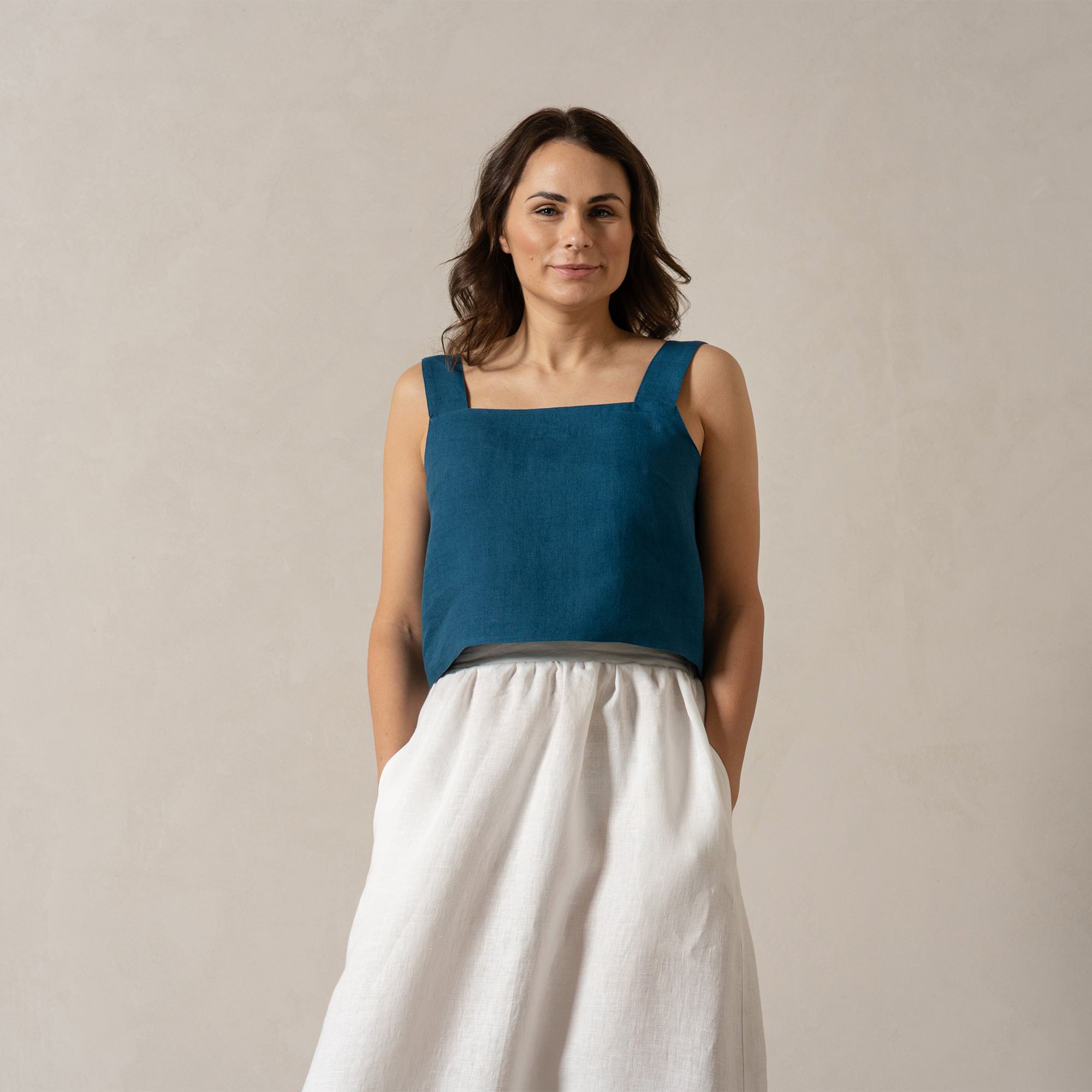 100% Linen Summer Crop Top