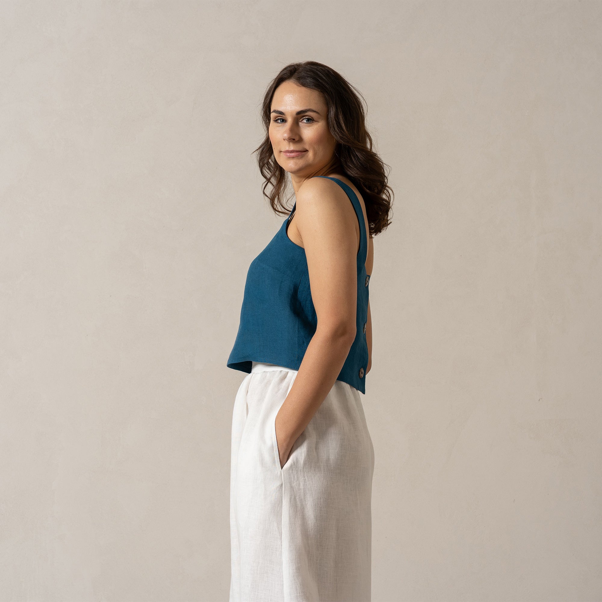 100% Linen Summer Crop Top