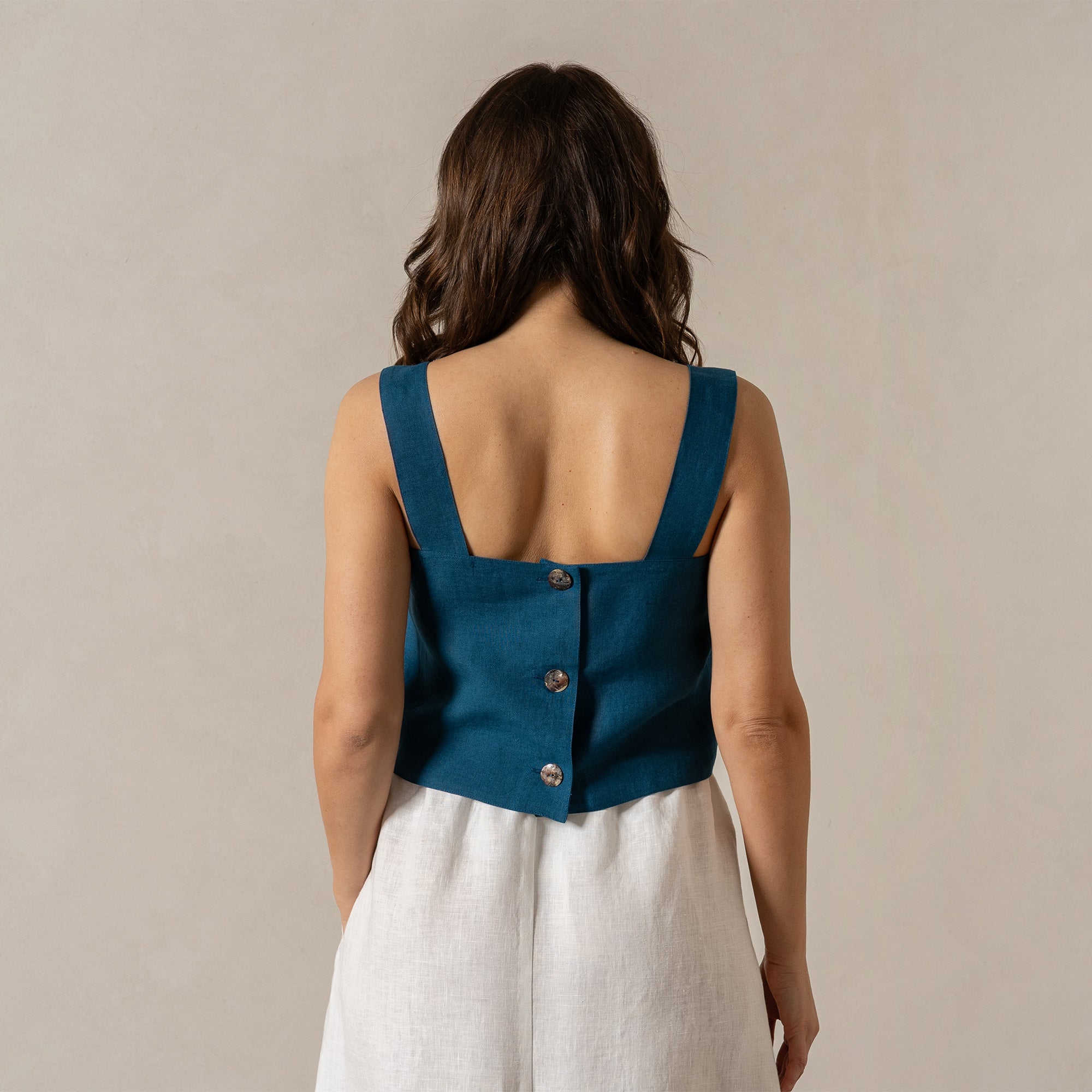 100% Linen Summer Crop Top