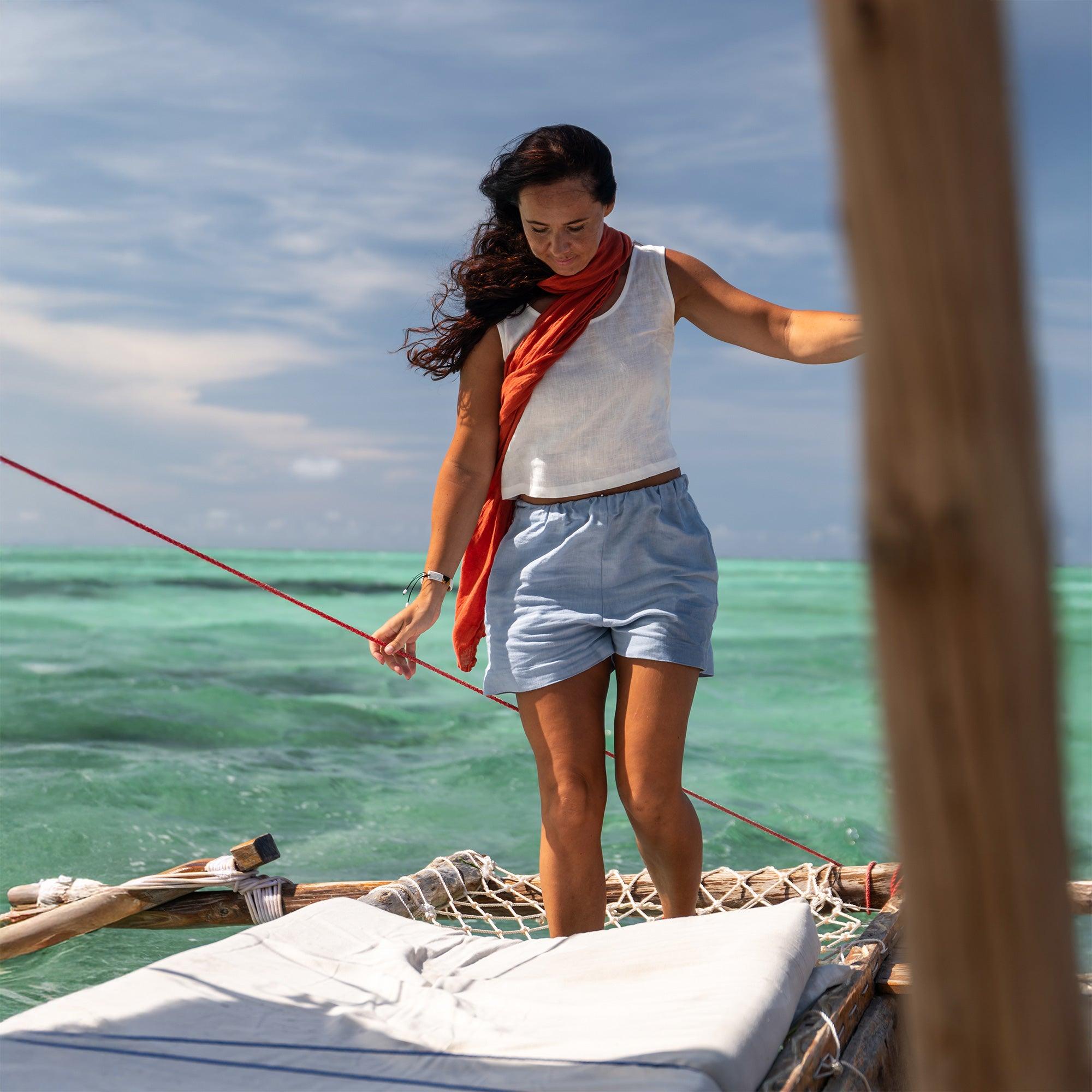 100% European Washed Linen Scarf