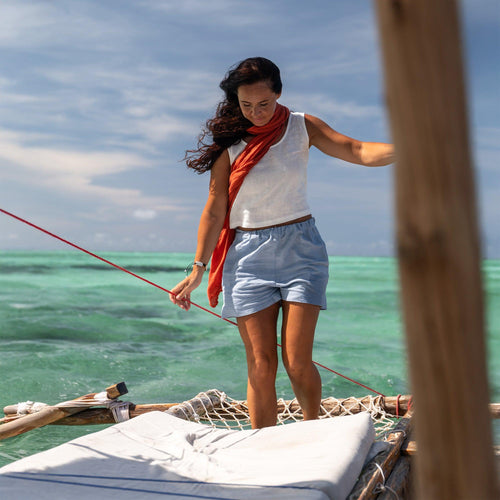 100% European Washed Linen Scarf