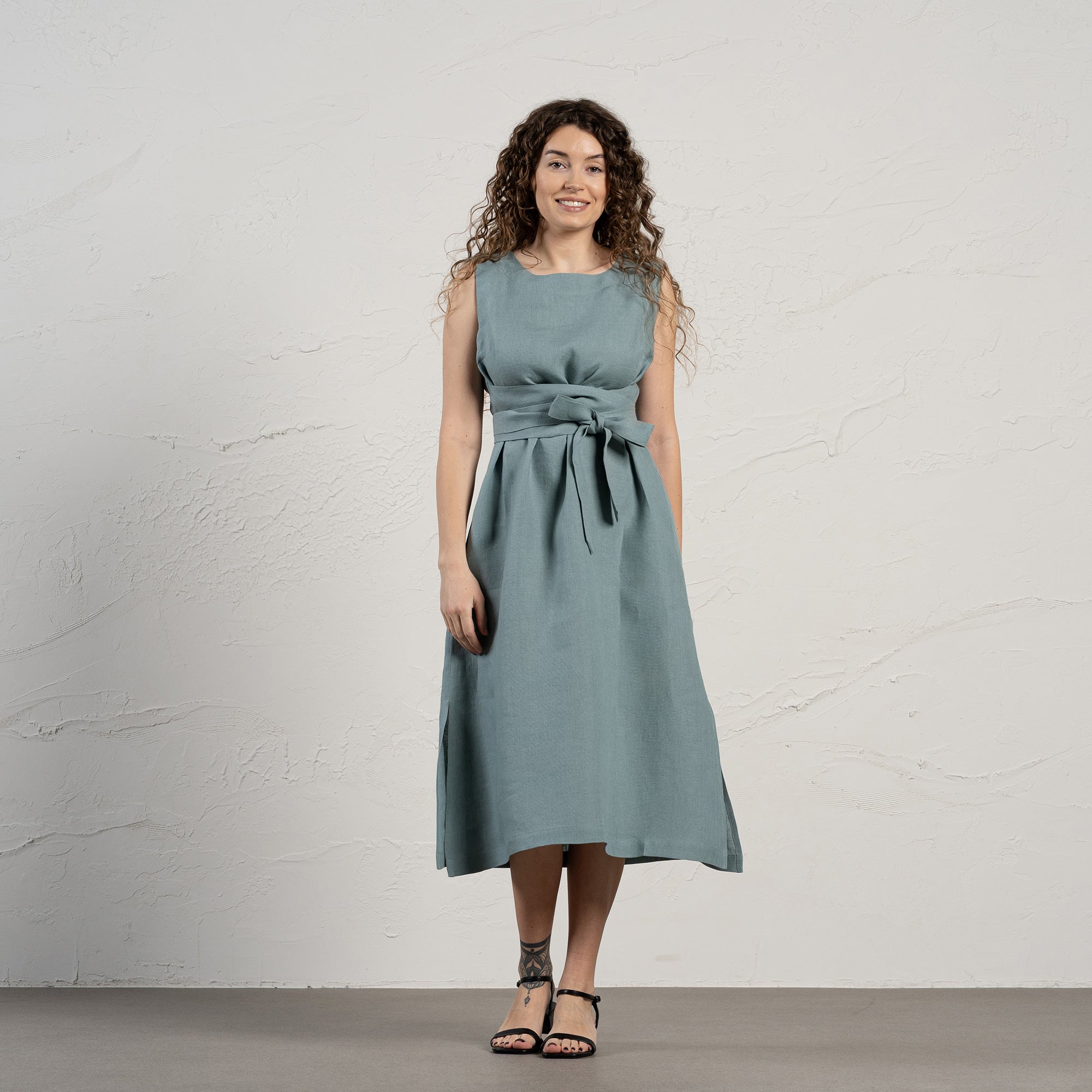 Sleeveless Obi Wrap Dress Hailey