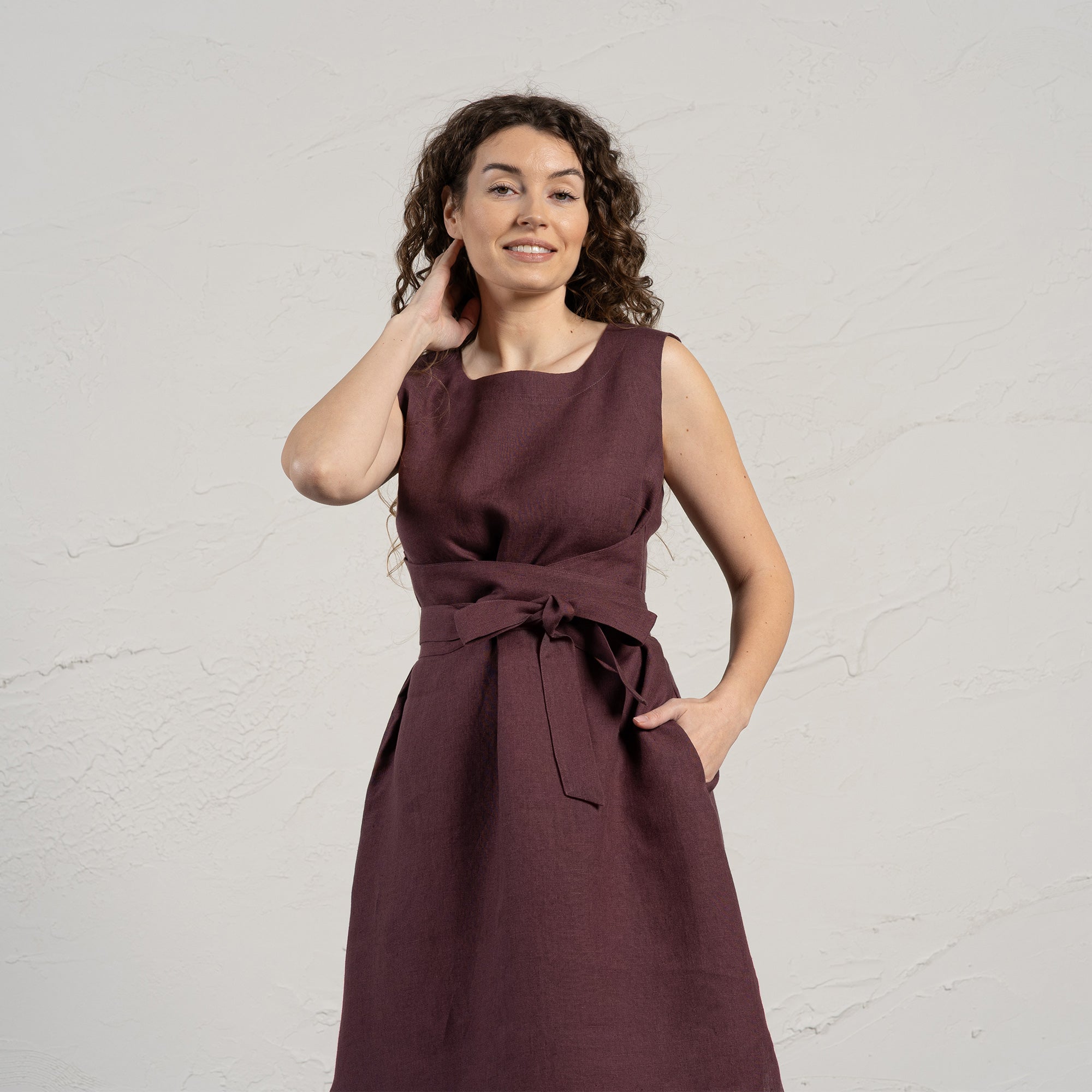 Sleeveless Obi Wrap Dress Hailey