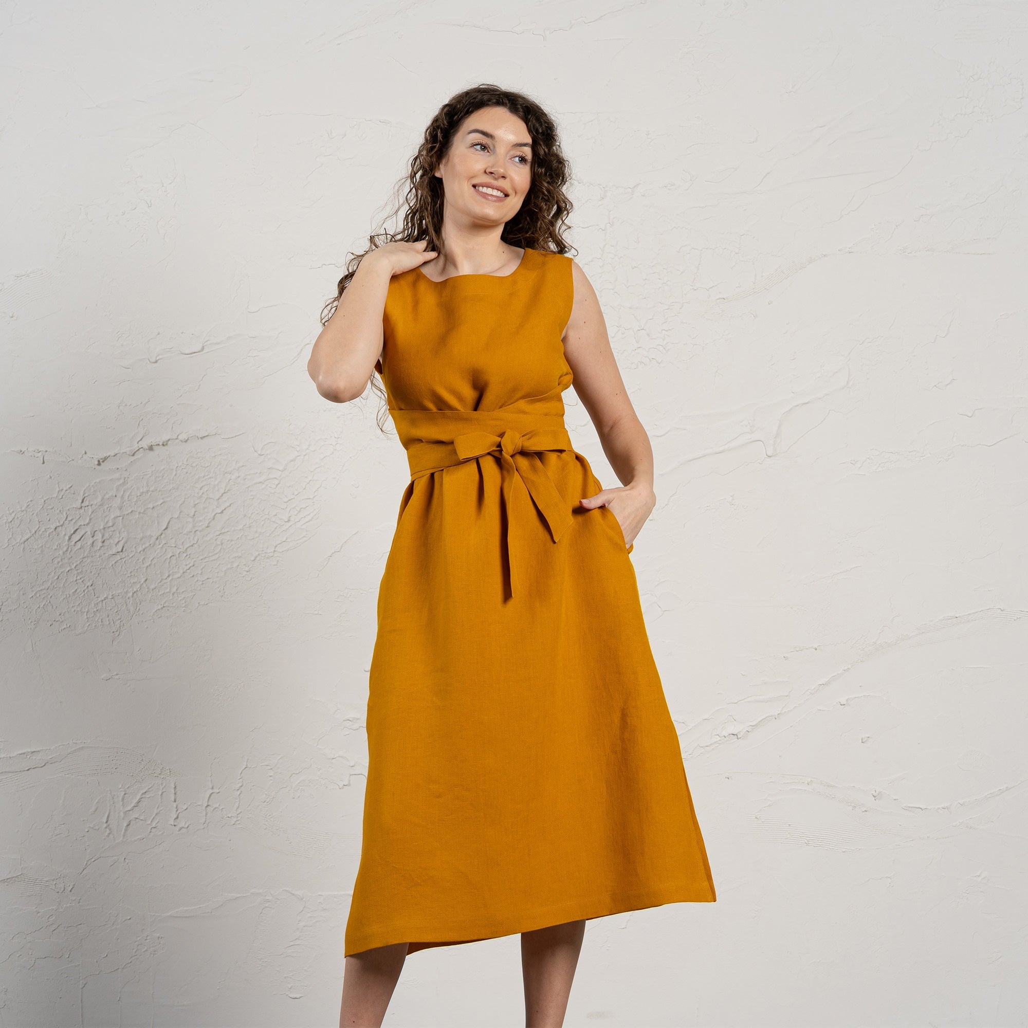 Sleeveless Obi Wrap Dress Hailey