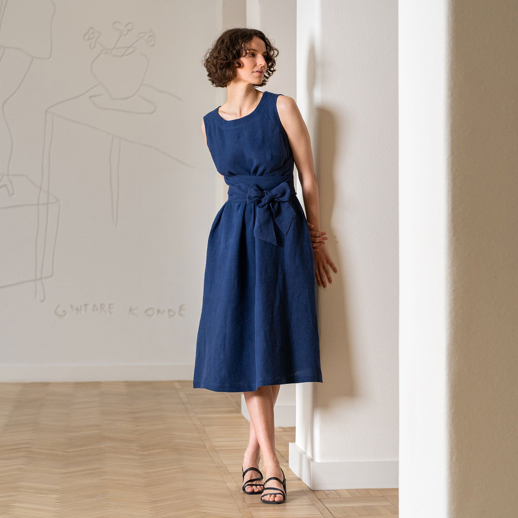 Sleeveless Obi Wrap Dress Hailey