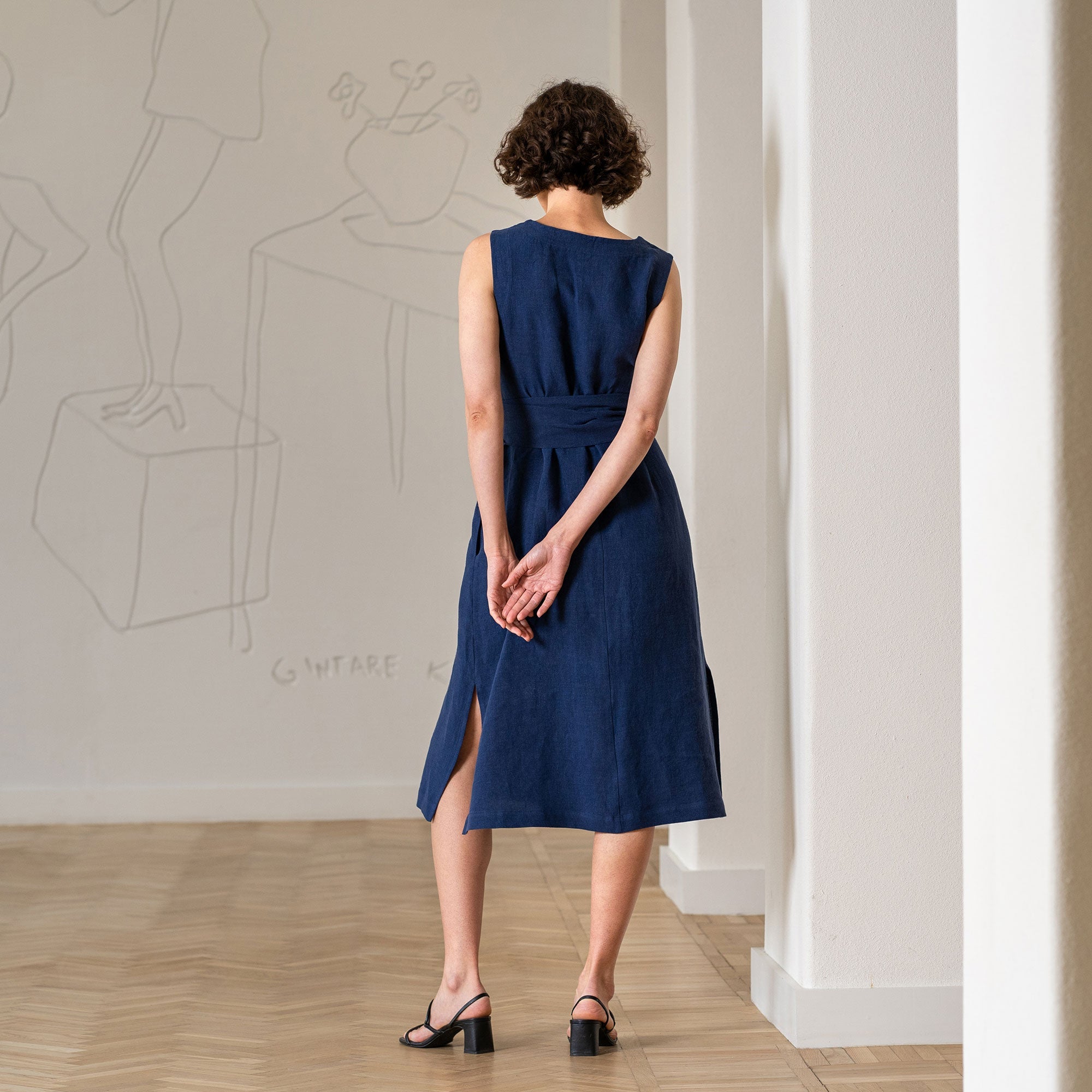 Sleeveless Obi Wrap Dress Hailey