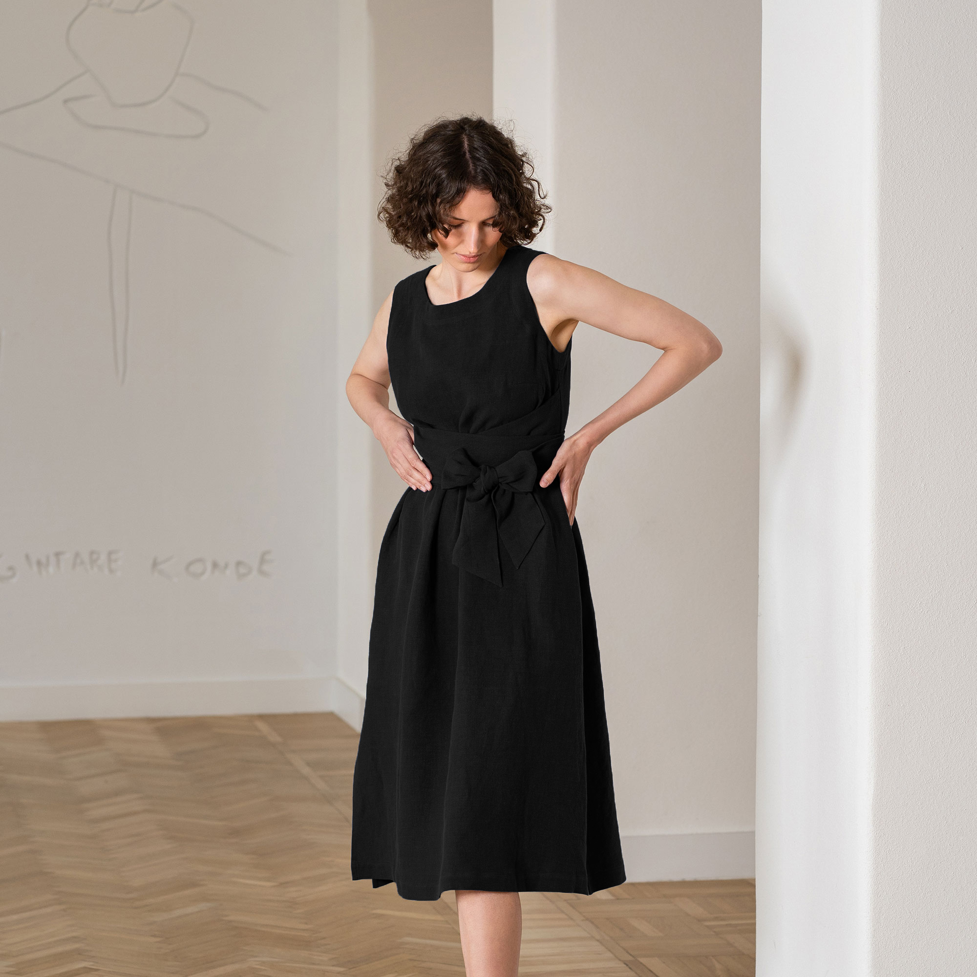 Sleeveless Obi Wrap Dress Hailey