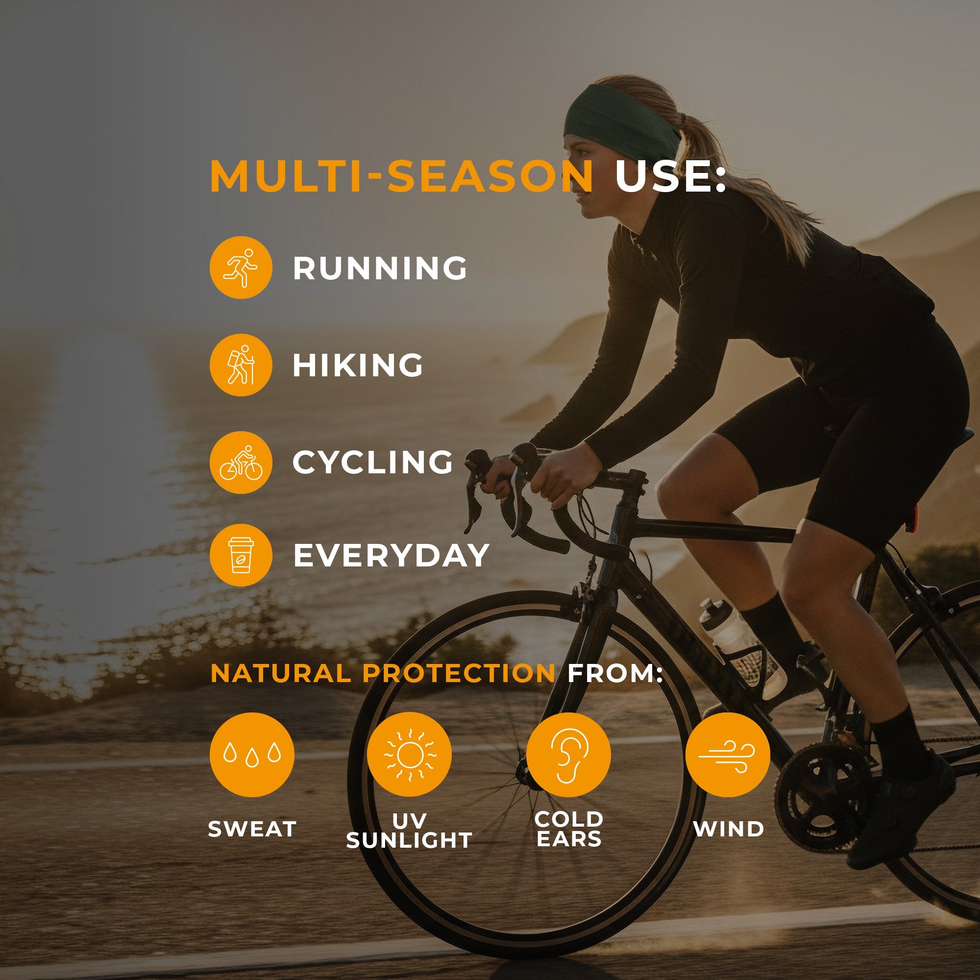 Unisex Merino Headband Black