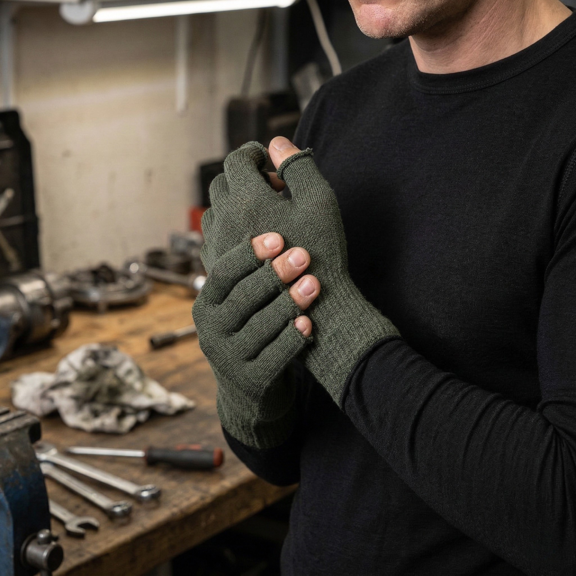 Merino Fingerless Gloves for Men