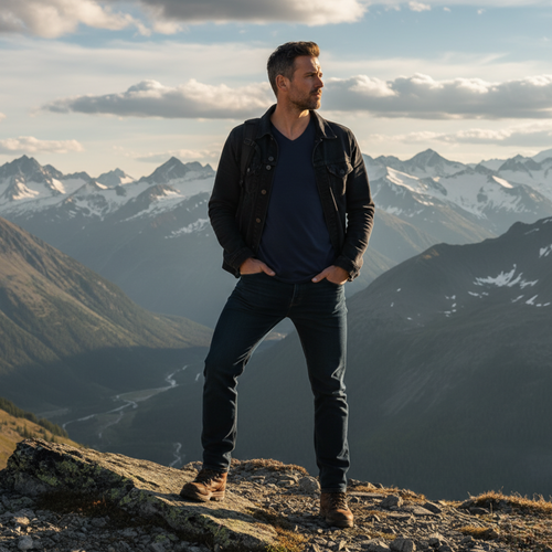 100% Merino Wool V-Neck T-Shirt for Men