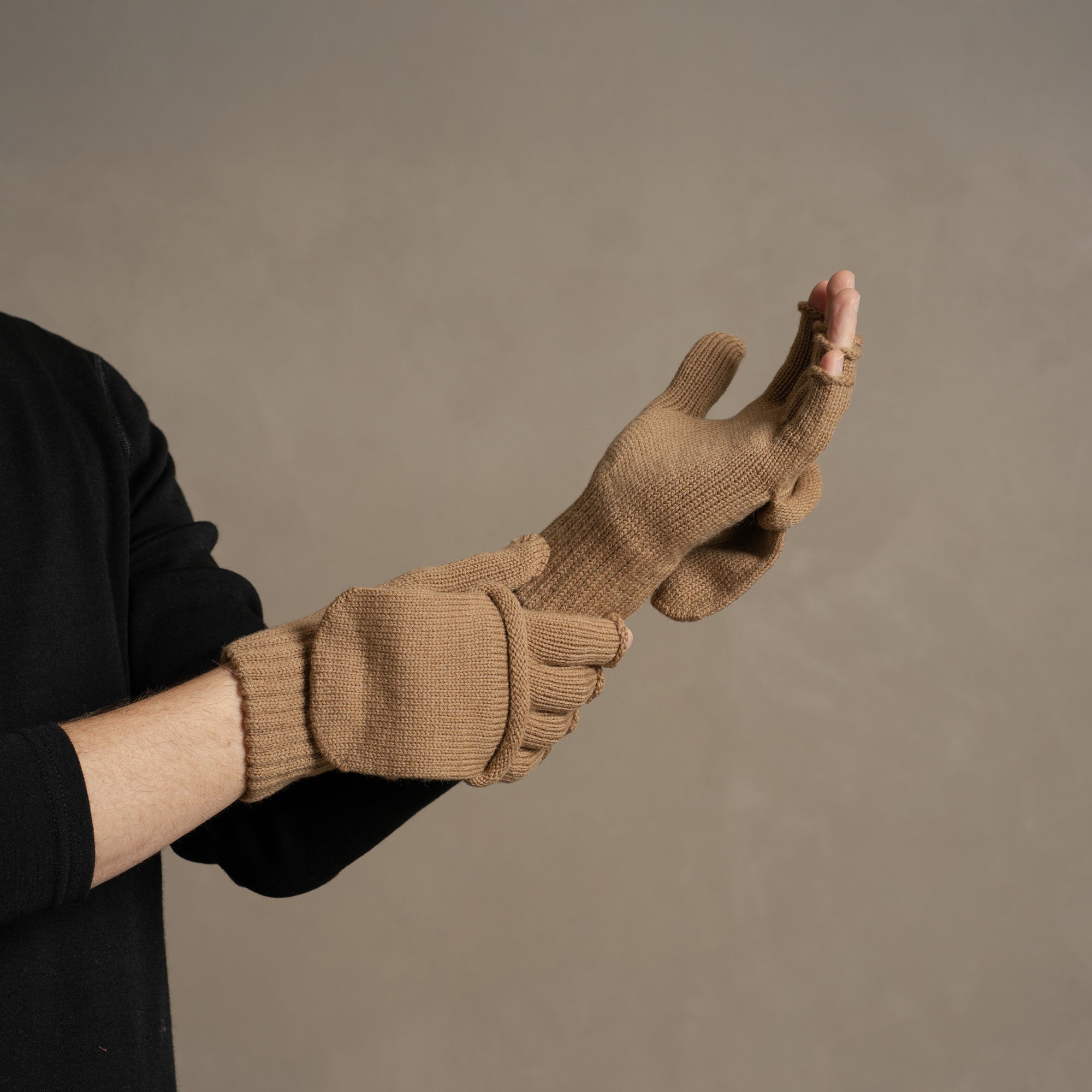 Men's Knit Convertible Mittens Merino