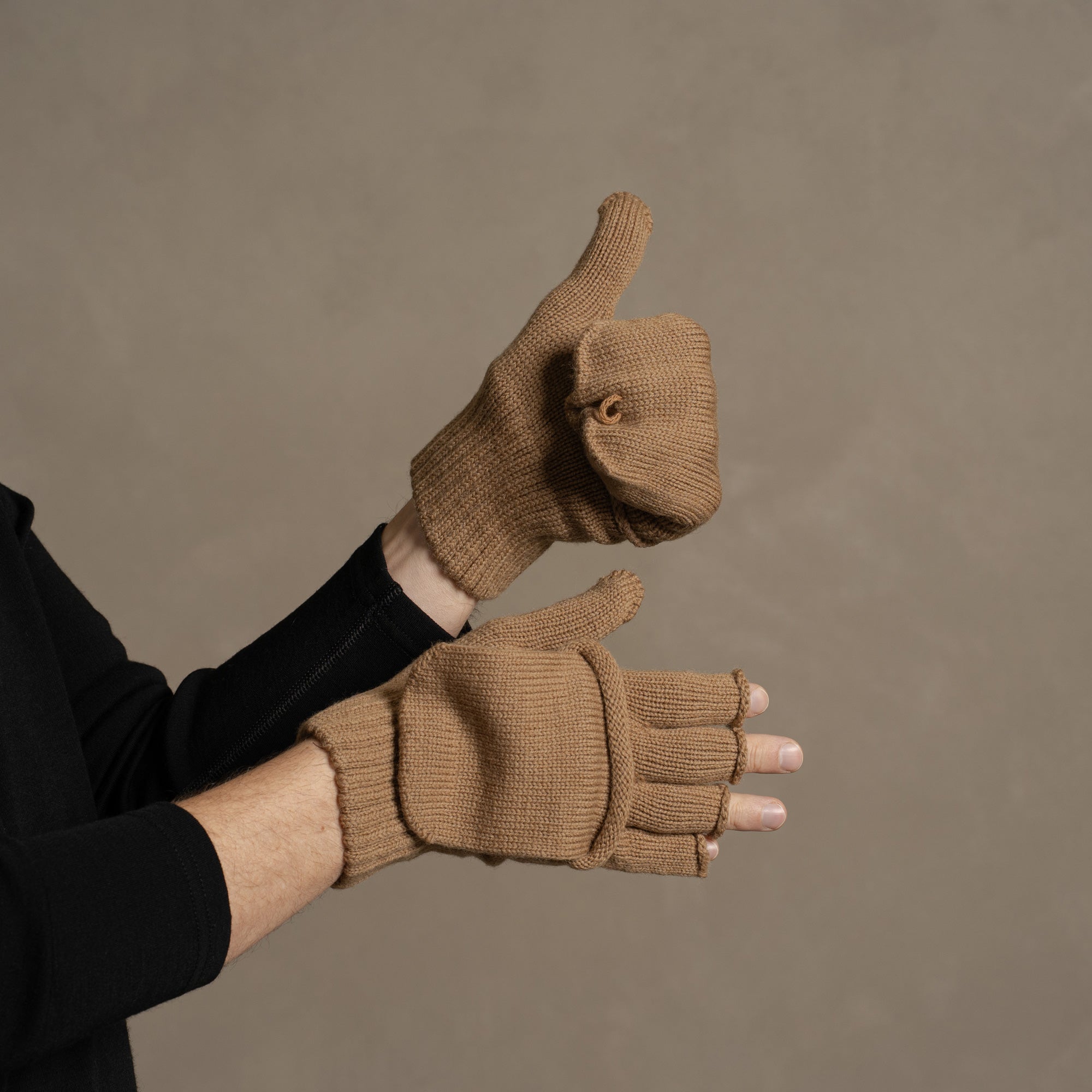 Men's Knit Convertible Mittens Merino