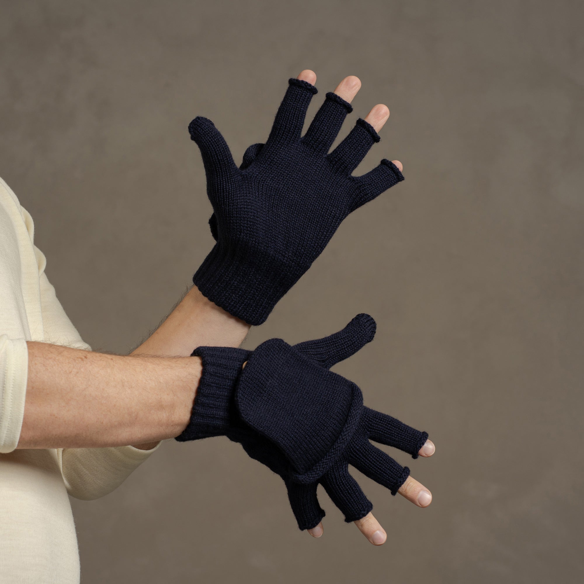 Men's Knit Convertible Mittens Merino