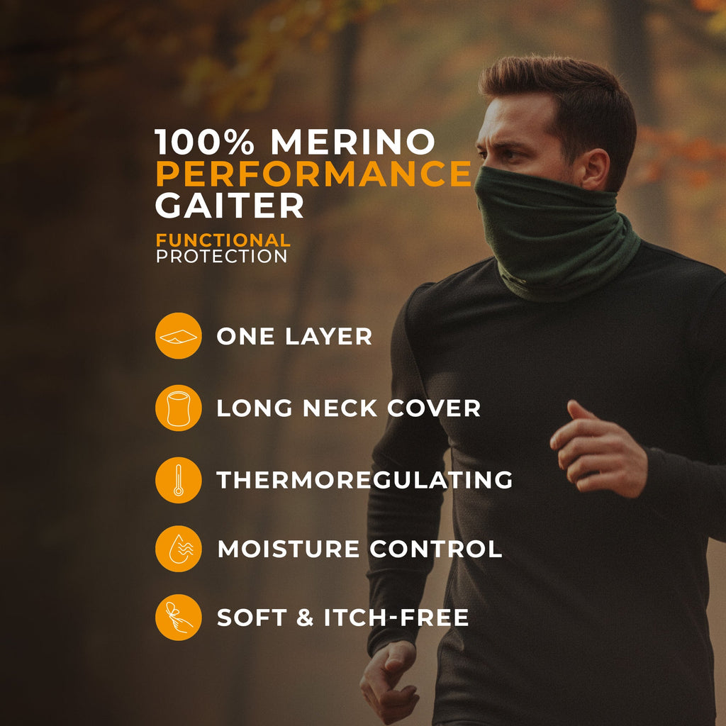 100% Merino Wool Long Neck Gaiter For Men