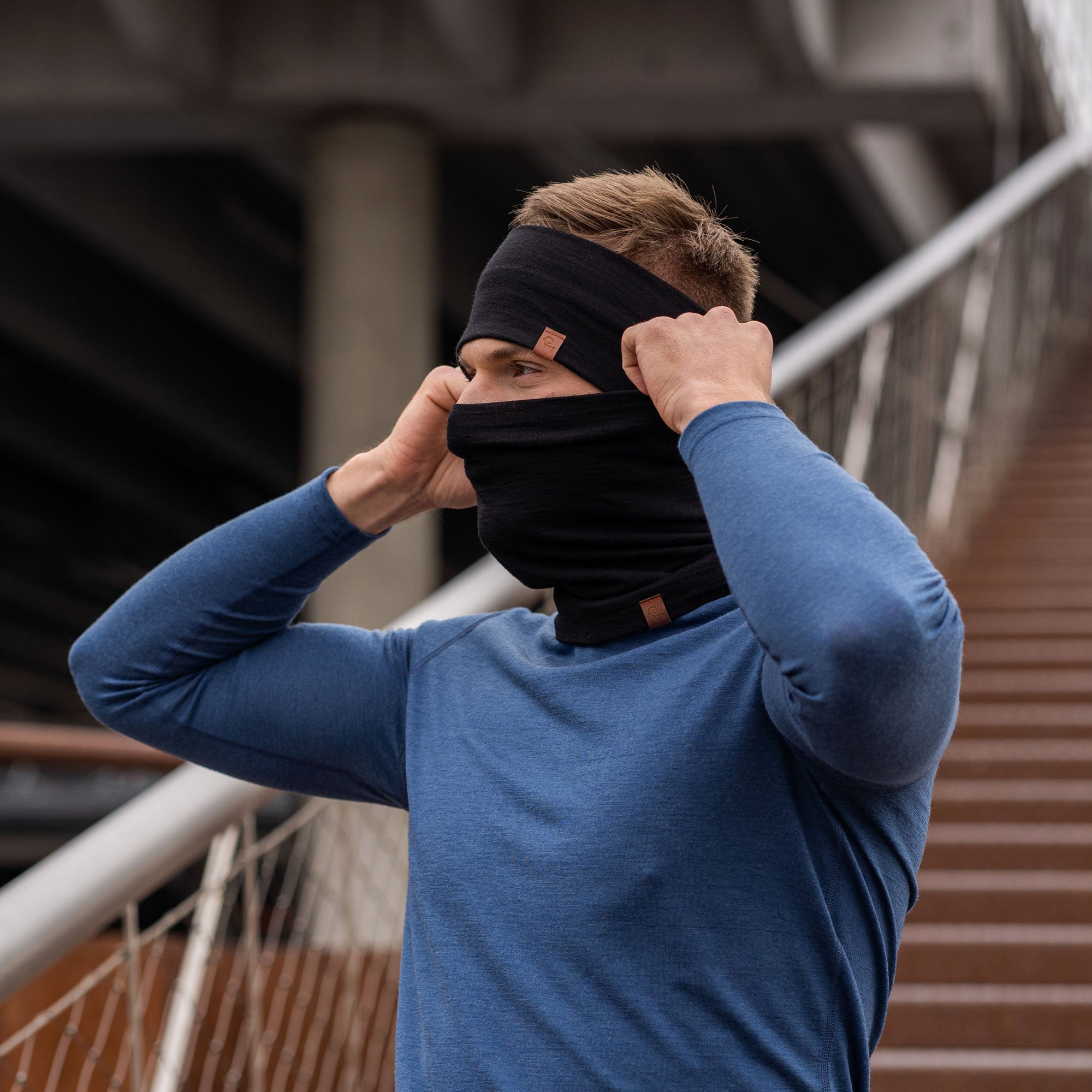 Men's Headband & Gaiter 2-Piece Black