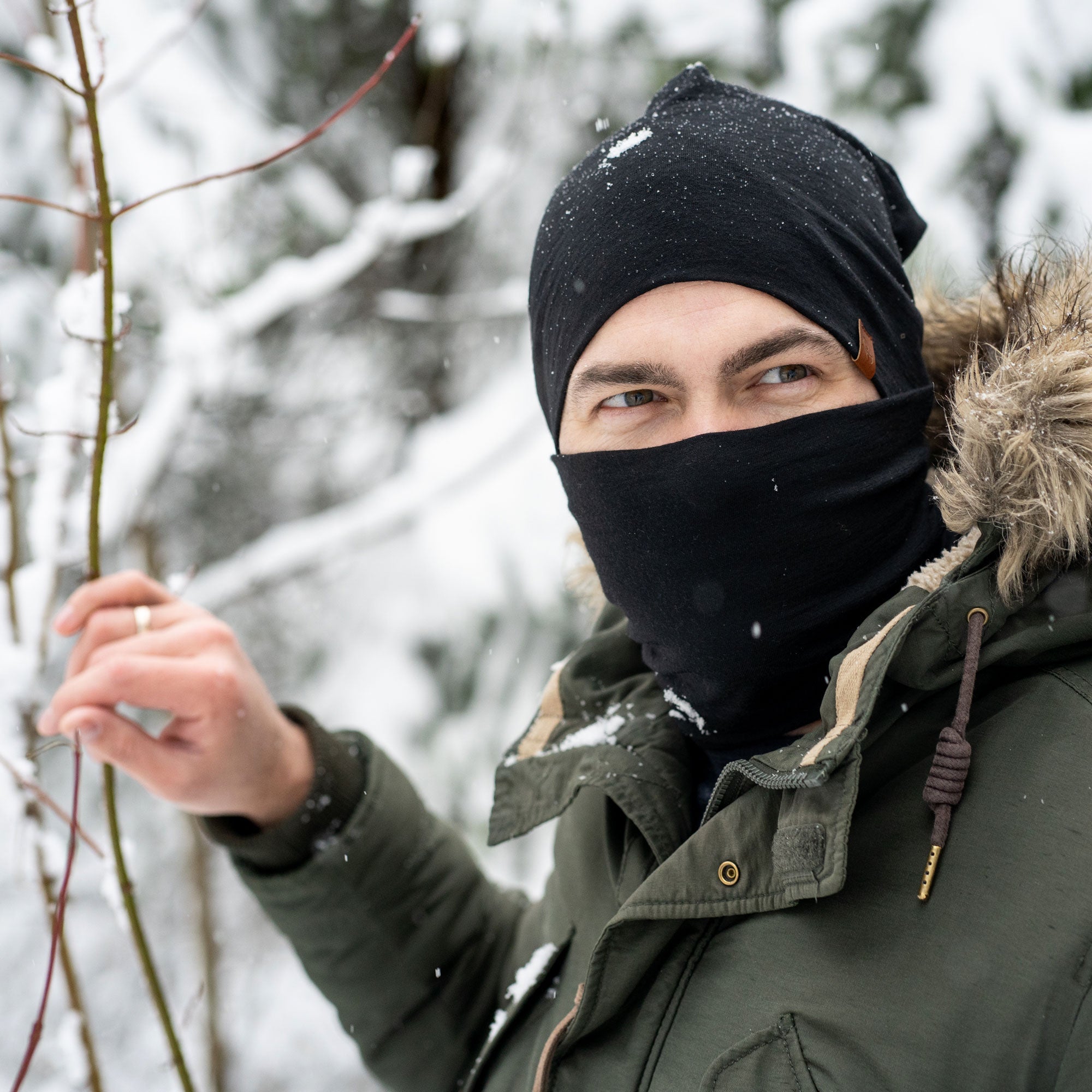 Men's Merino Beanie & Gaiter 2-Piece Black