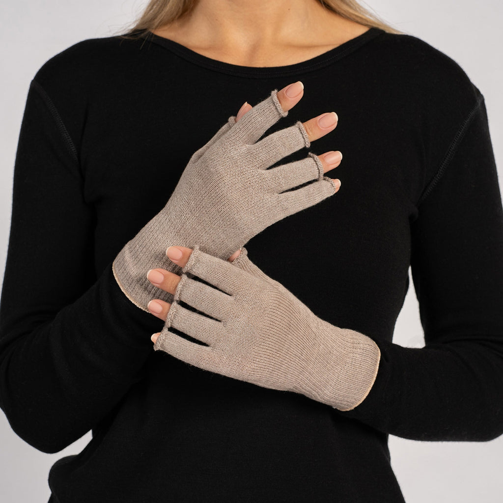 Merino Liner Fingerless Gloves for Women