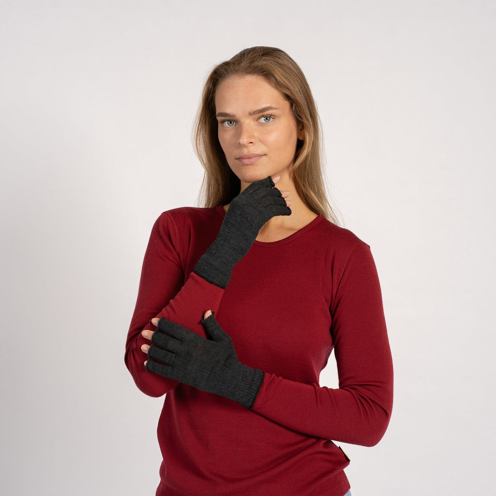 Merino Liner Fingerless Gloves for Women
