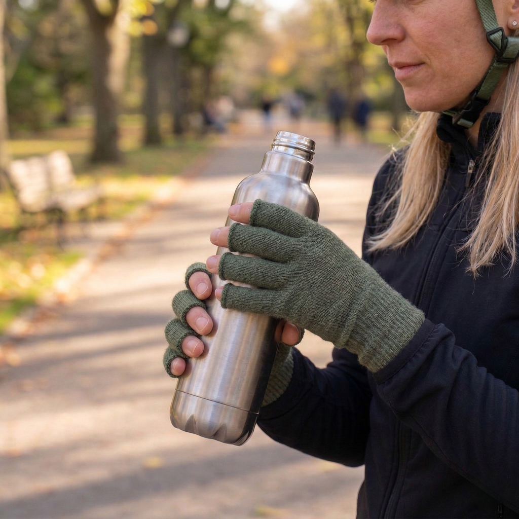 Merino Liner Fingerless Gloves for Women